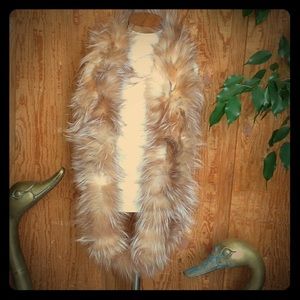 Amazing Crystal Fox Real Fur Knit Infinity Scarf